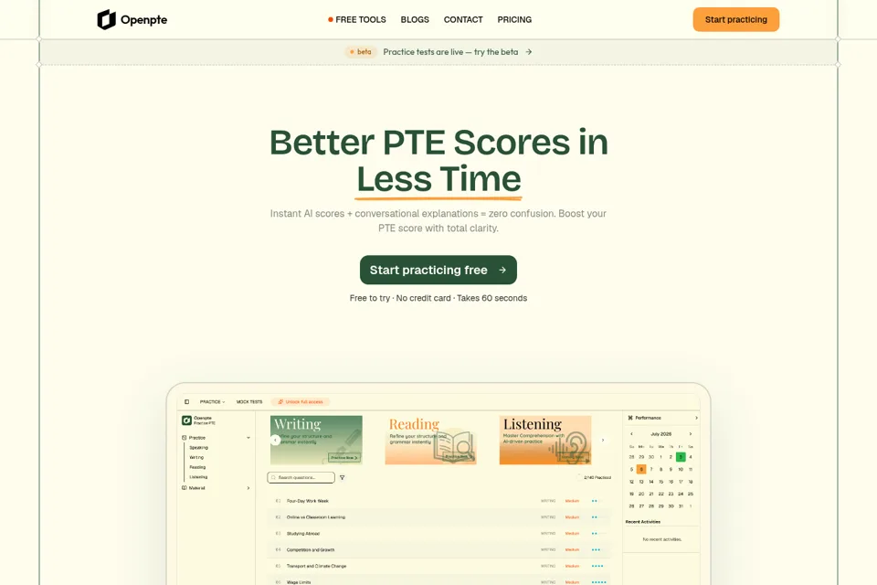 Aperçu de la landing page
