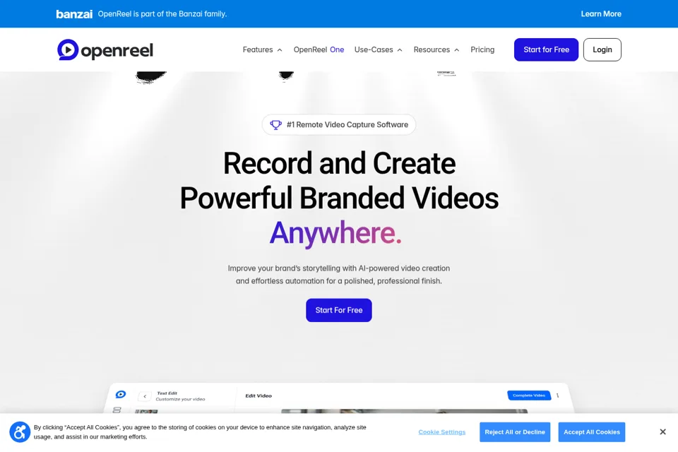 Aperçu de la landing page