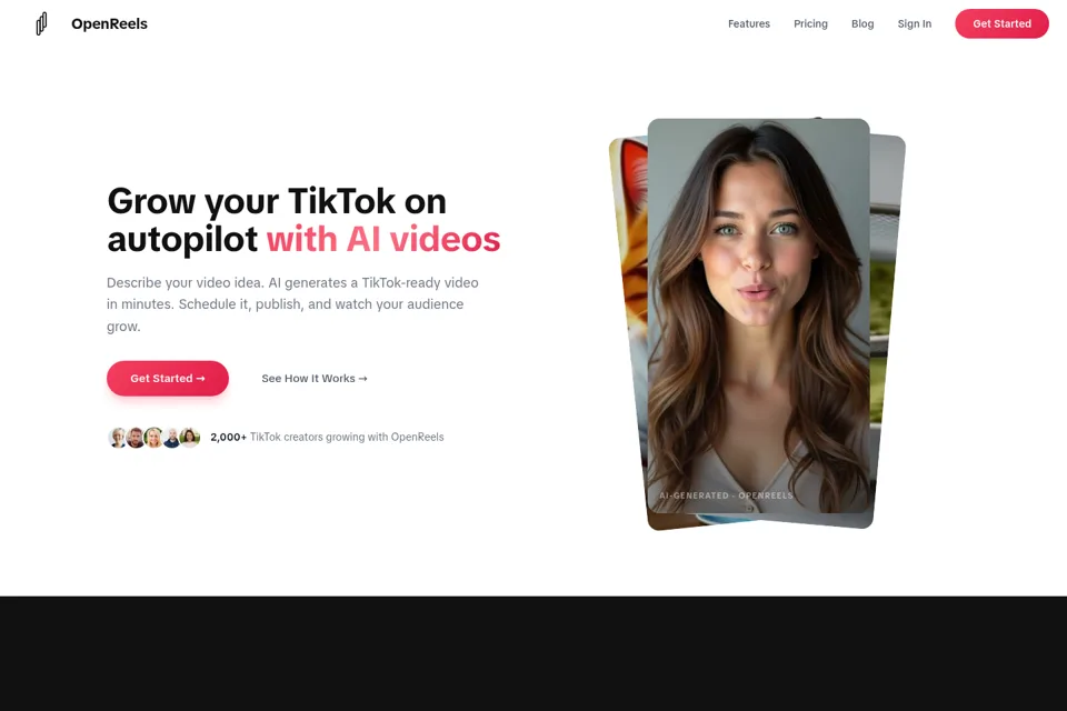 Aperçu de la landing page