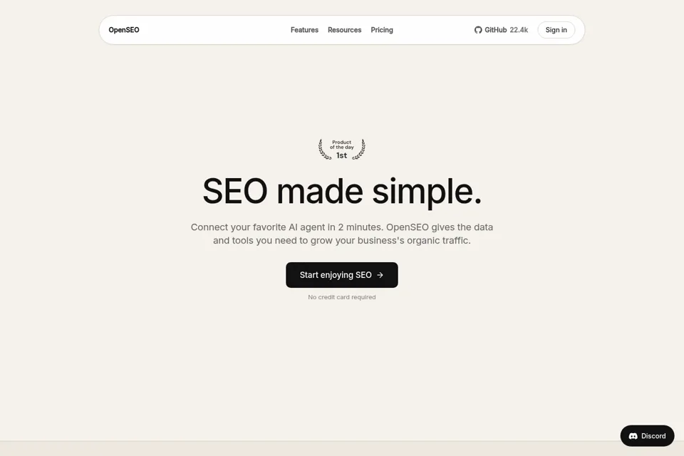 Aperçu de la landing page
