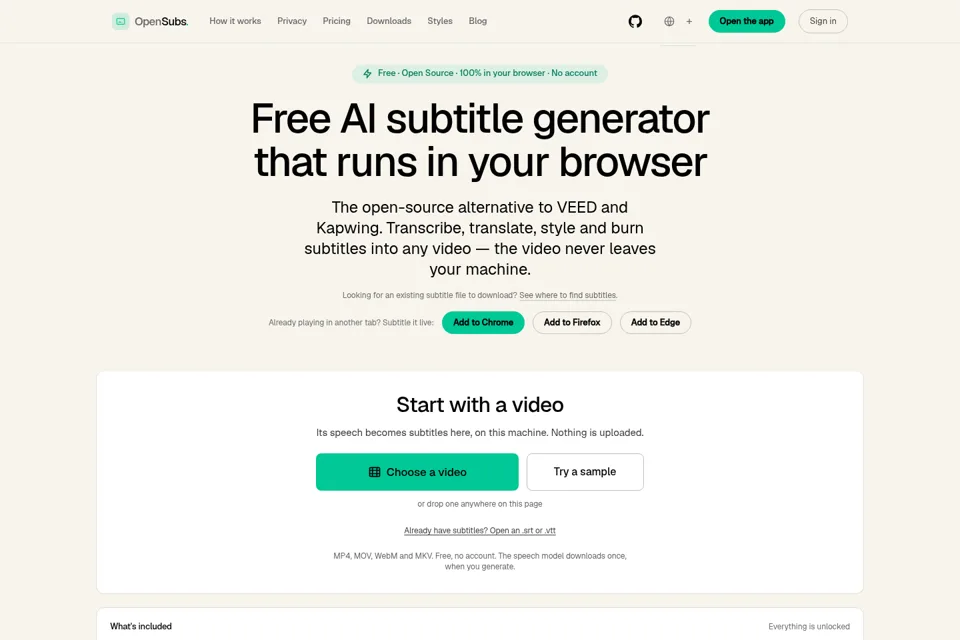 Aperçu de la landing page