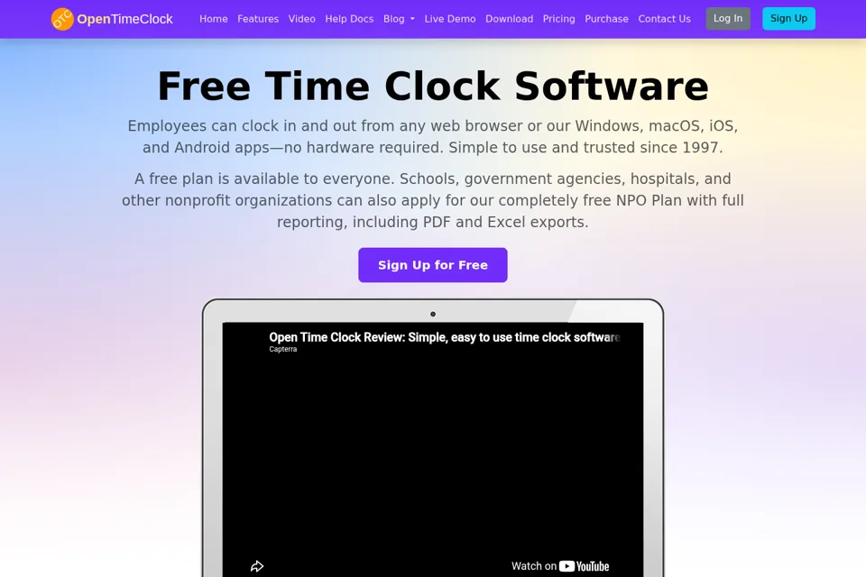 Aperçu de la landing page
