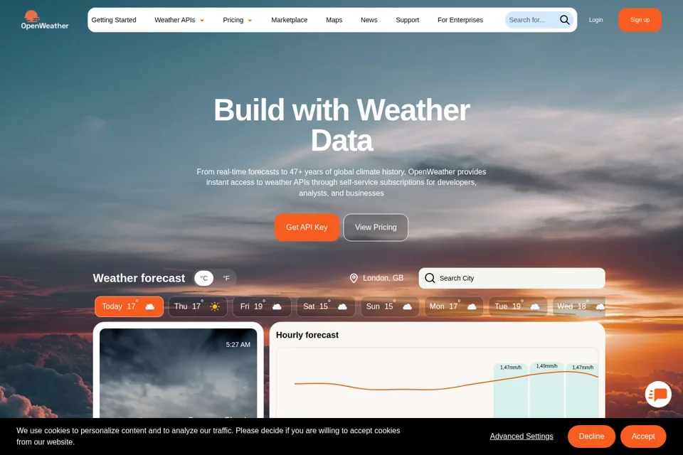Aperçu de la landing page