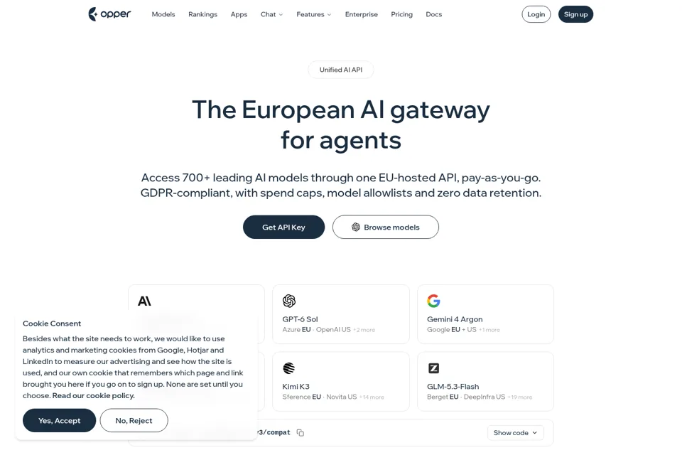 Aperçu de la landing page