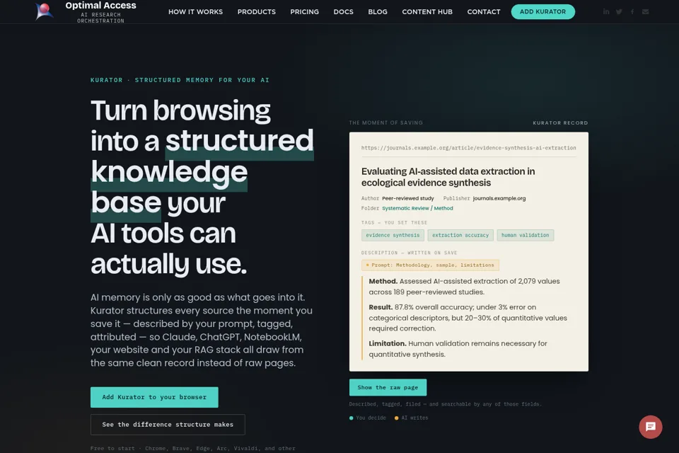 Aperçu de la landing page