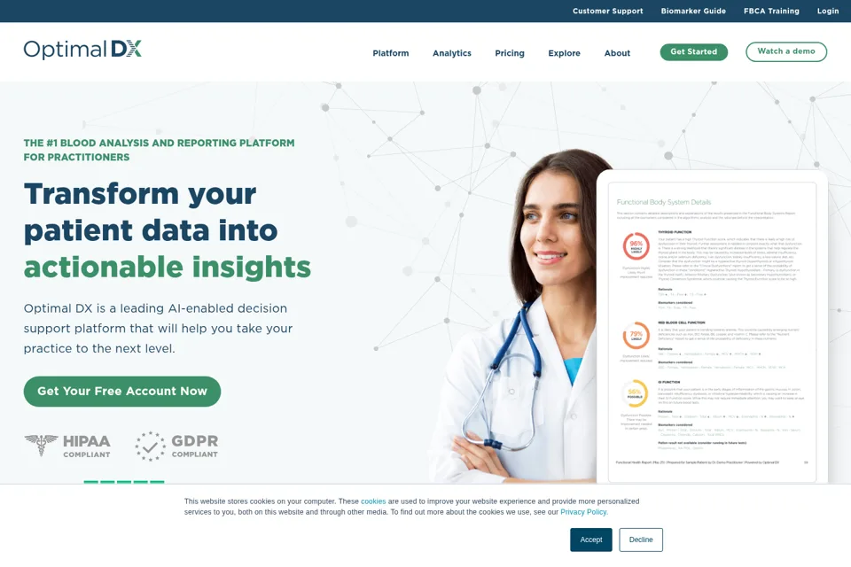 Aperçu de la landing page