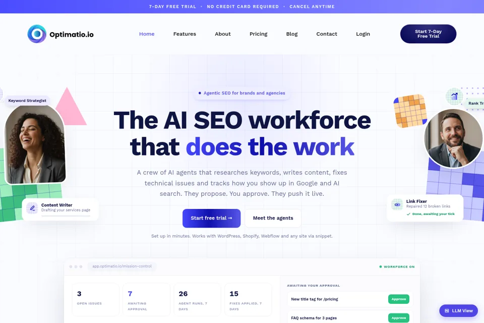 Aperçu de la landing page