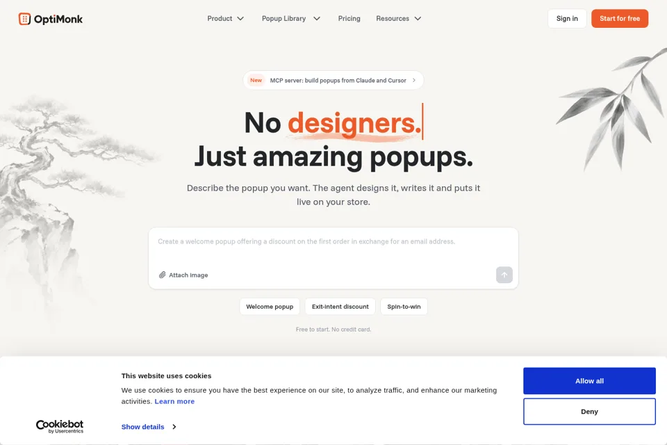 Landing page preview