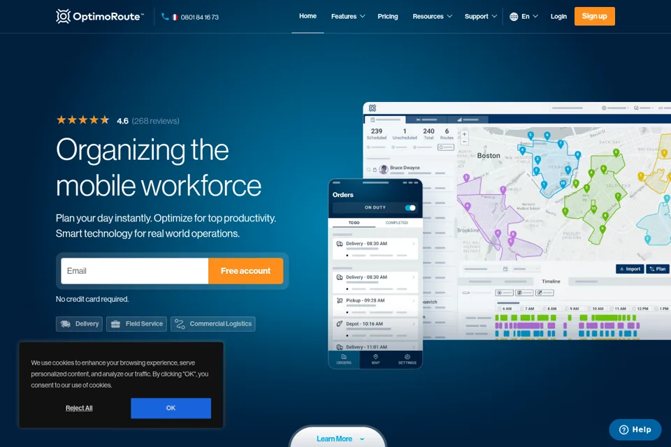 Aperçu de la landing page