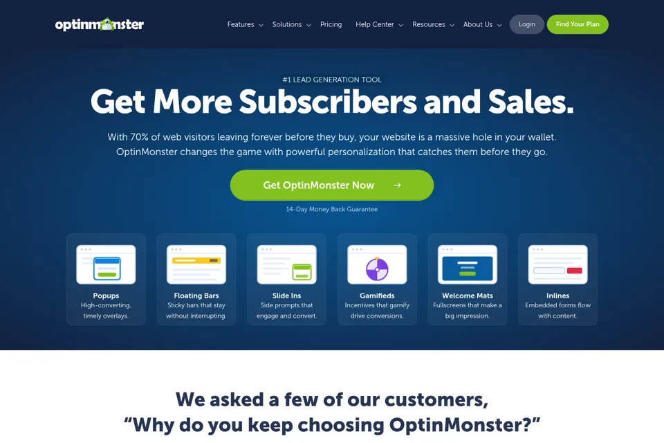 Landing page preview