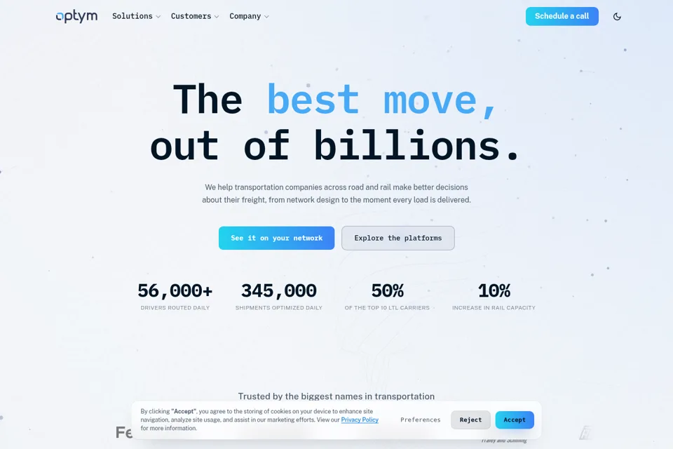 Aperçu de la landing page