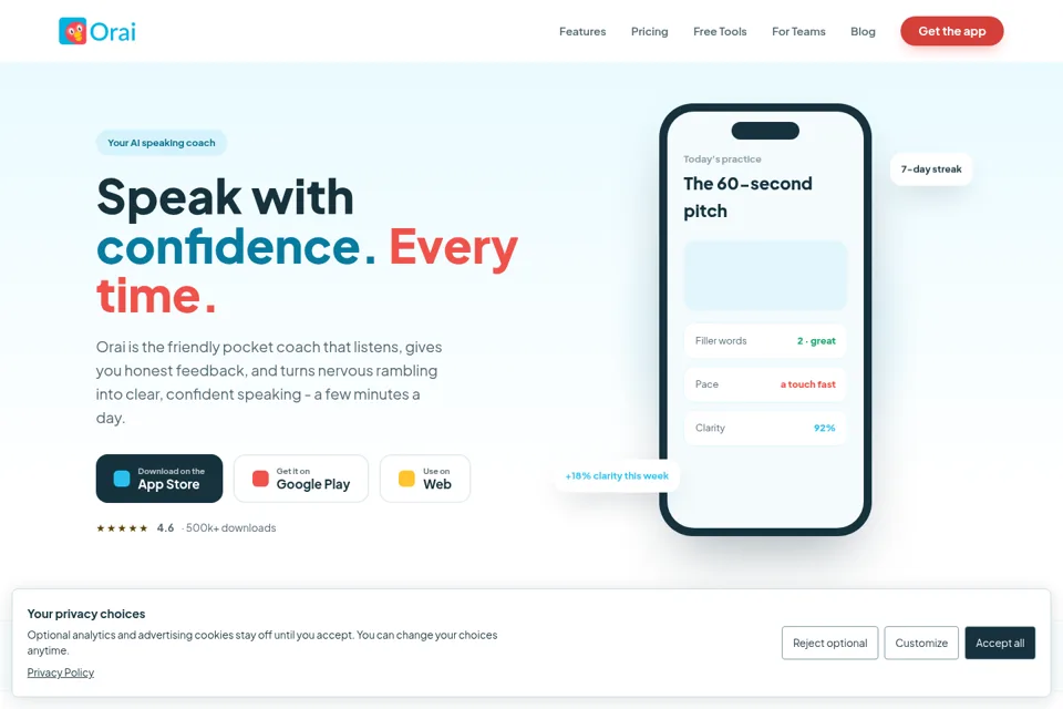 Aperçu de la landing page