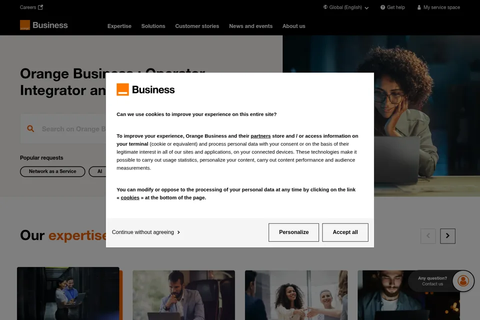 Aperçu de la landing page