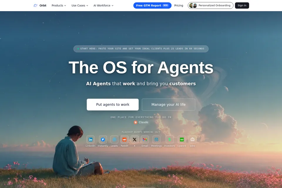 Aperçu de la landing page