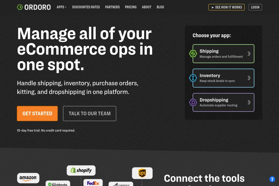 Aperçu de la landing page