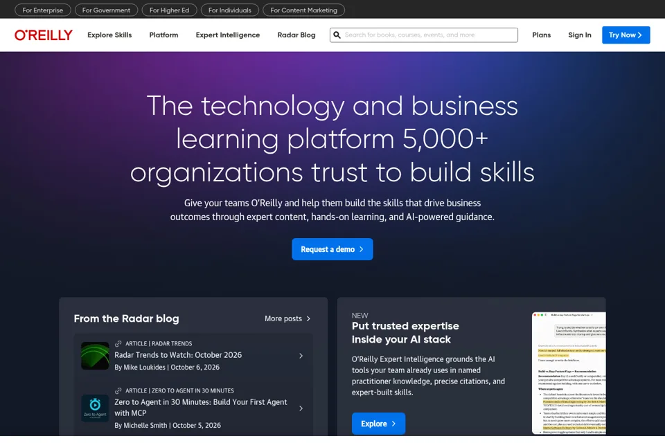 Aperçu de la landing page