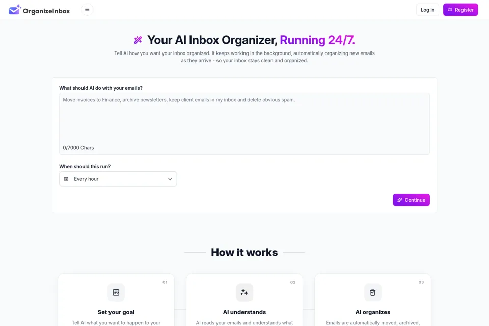 Aperçu de la landing page