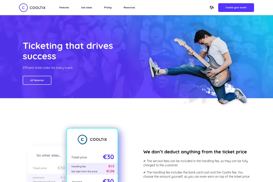 Aperçu de la landing page