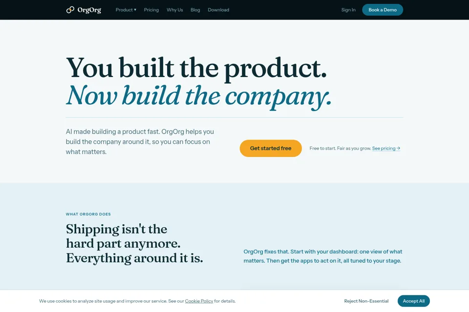 Aperçu de la landing page