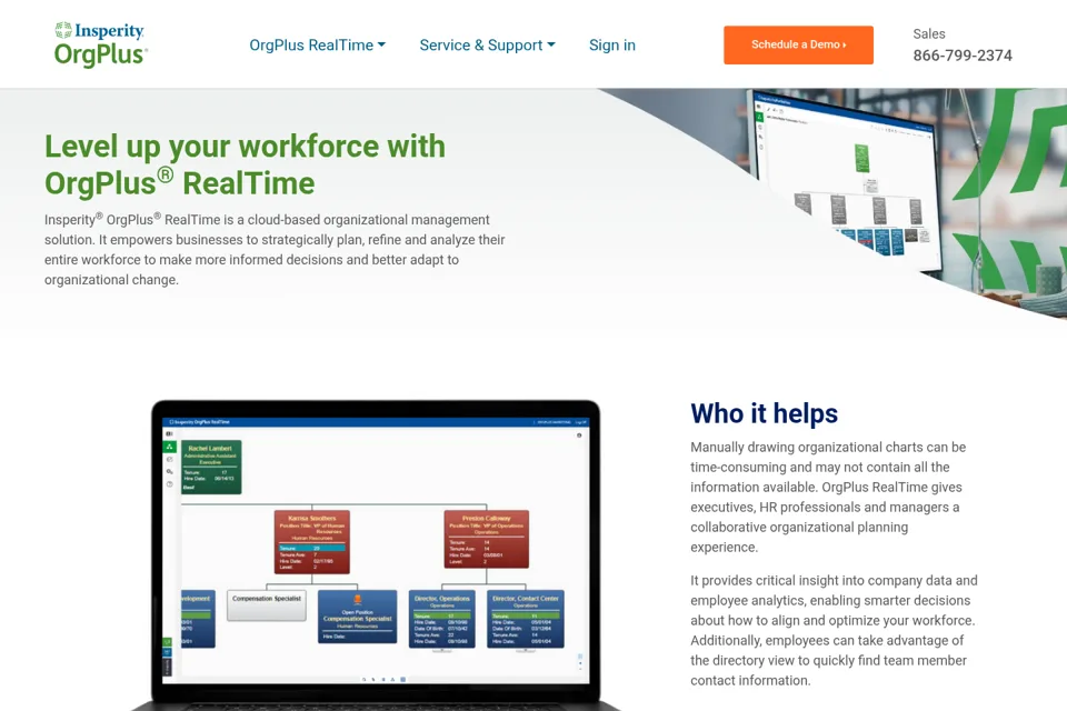 Aperçu de la landing page