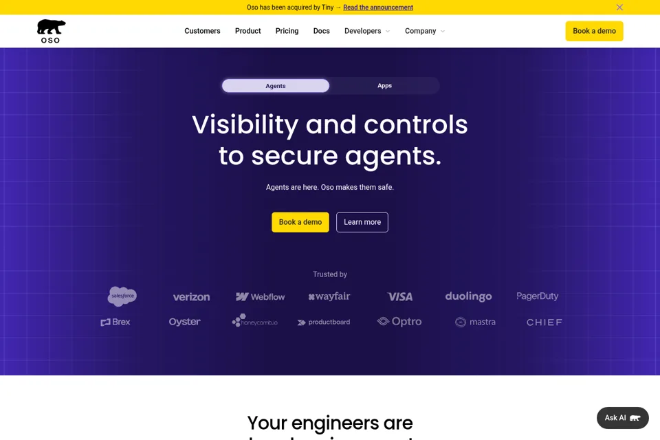 Aperçu de la landing page