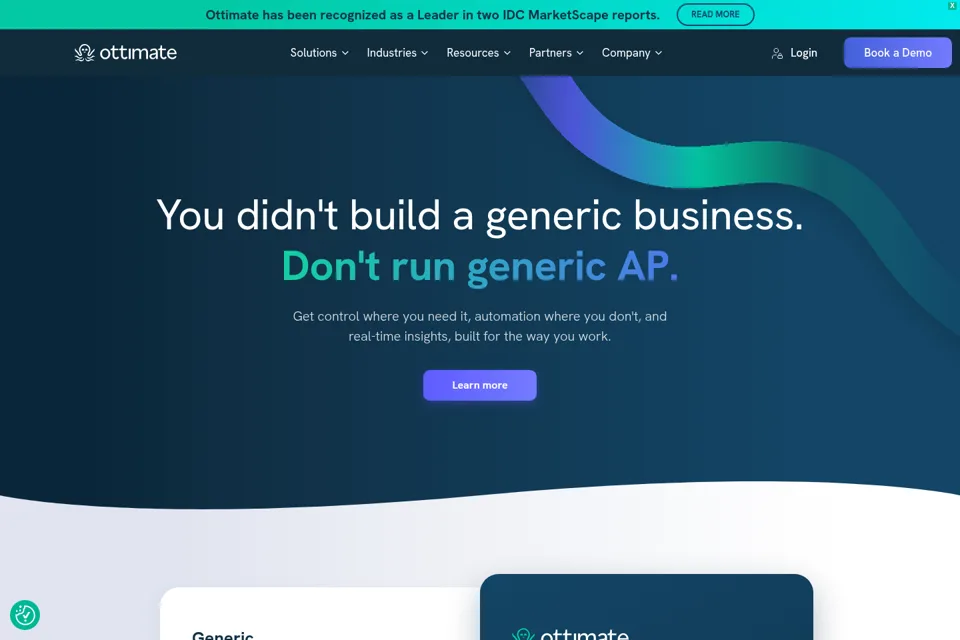 Aperçu de la landing page