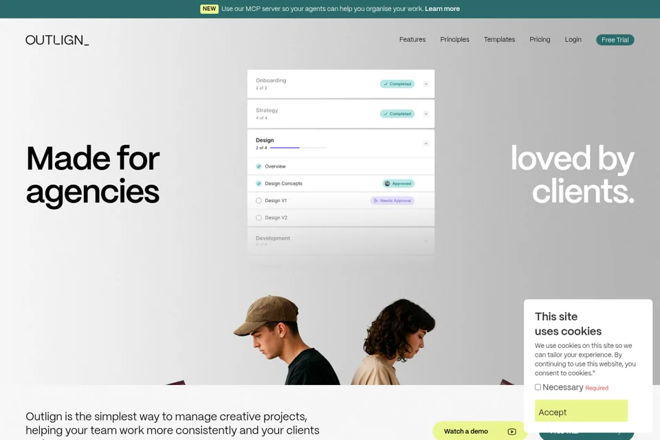 Aperçu de la landing page