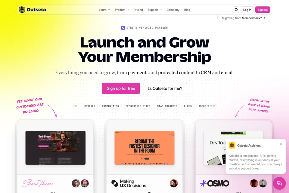 Aperçu de la landing page