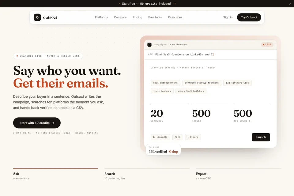 Aperçu de la landing page
