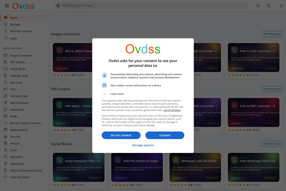 Aperçu de la landing page