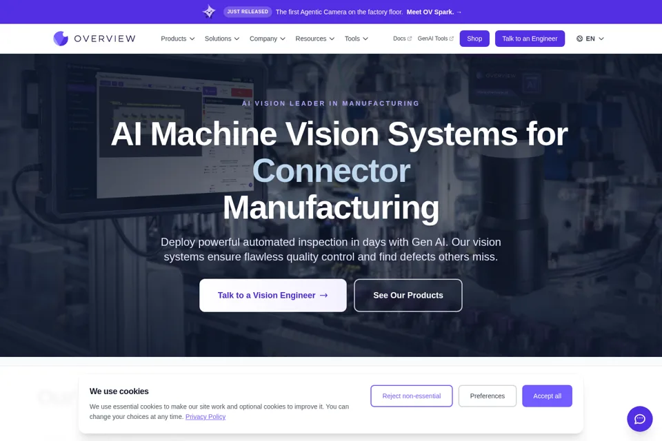 Aperçu de la landing page