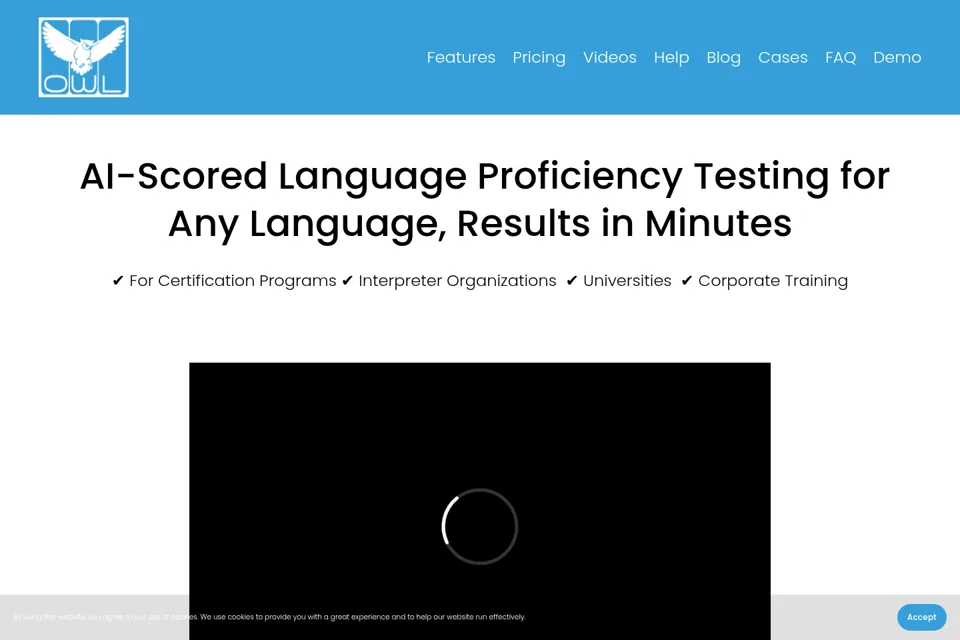 Aperçu de la landing page