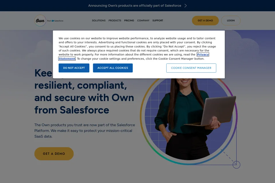 Aperçu de la landing page