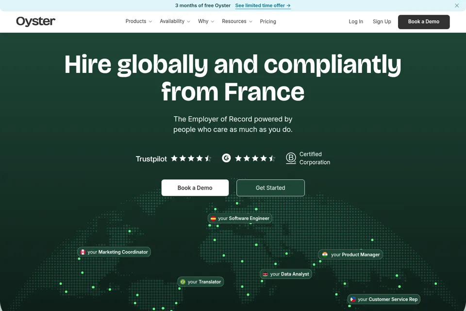 Aperçu de la landing page