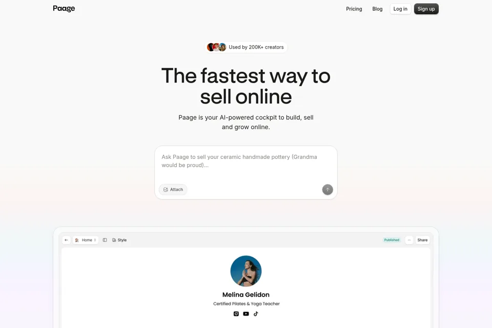 Landing page preview