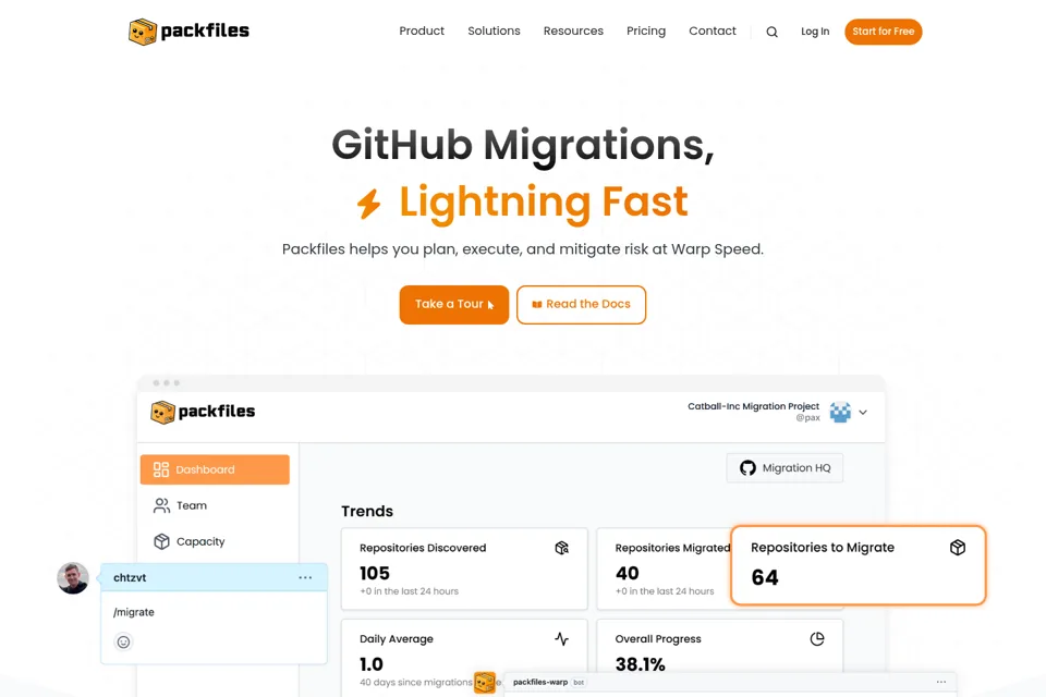 Aperçu de la landing page