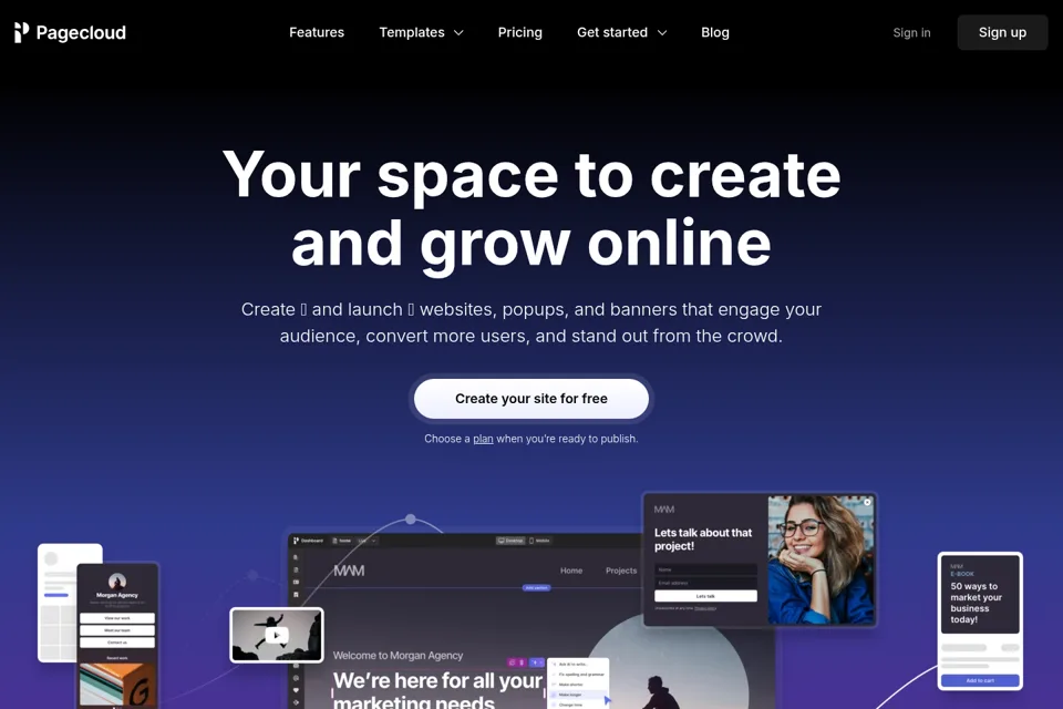 Aperçu de la landing page