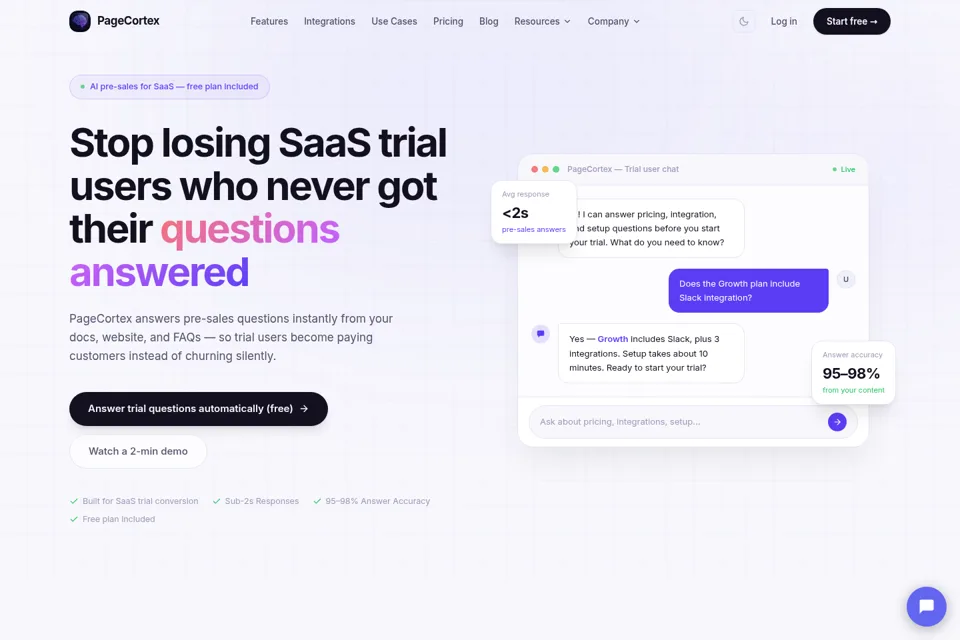 Landing page preview