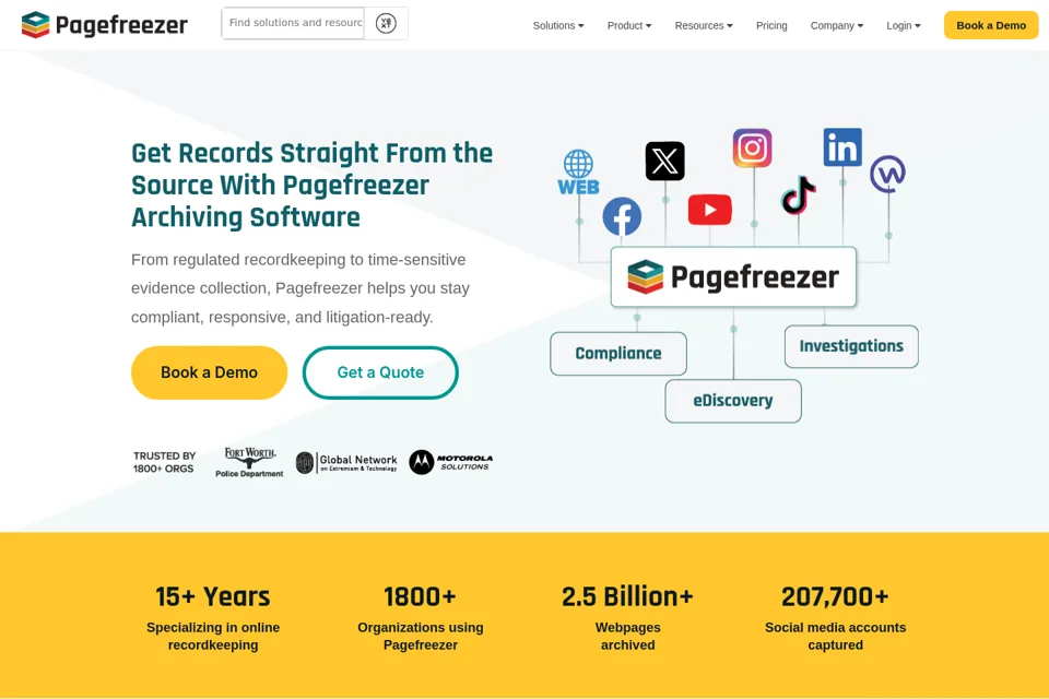 Aperçu de la landing page