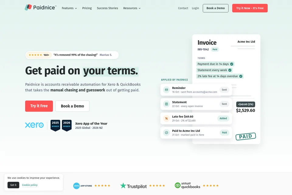 Aperçu de la landing page