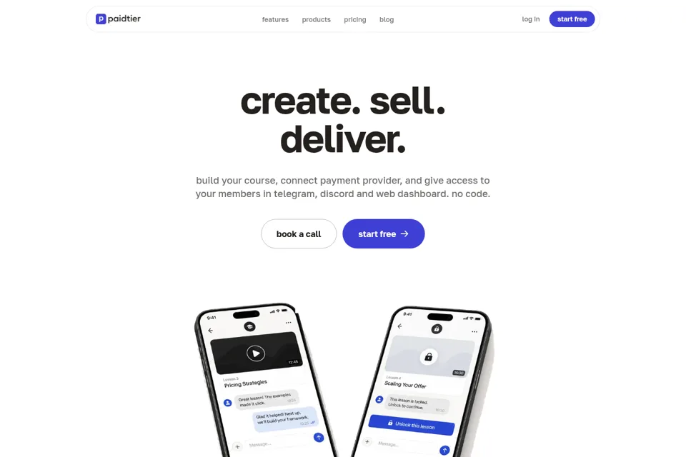 Aperçu de la landing page