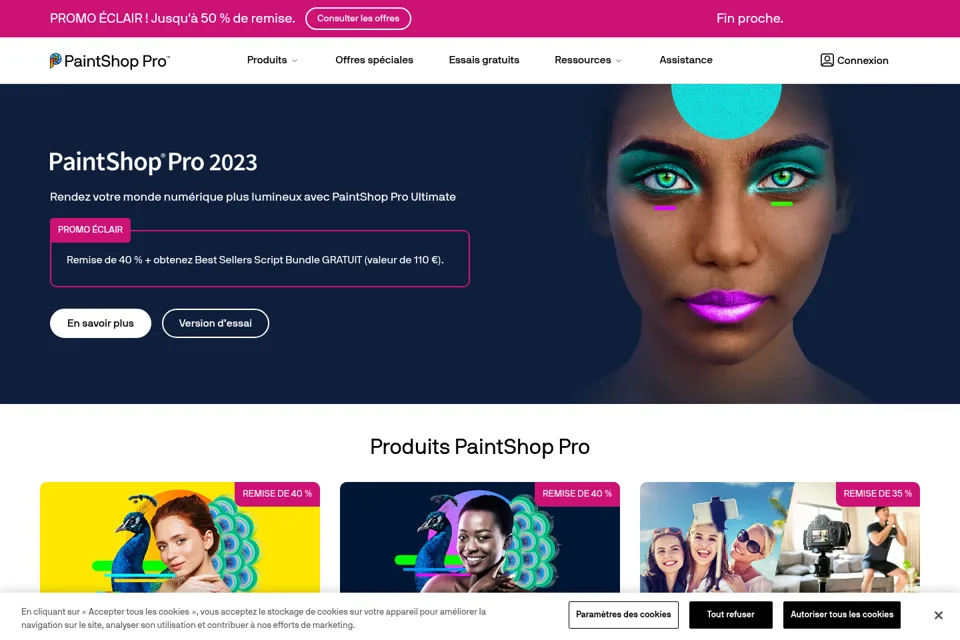 Aperçu de la landing page