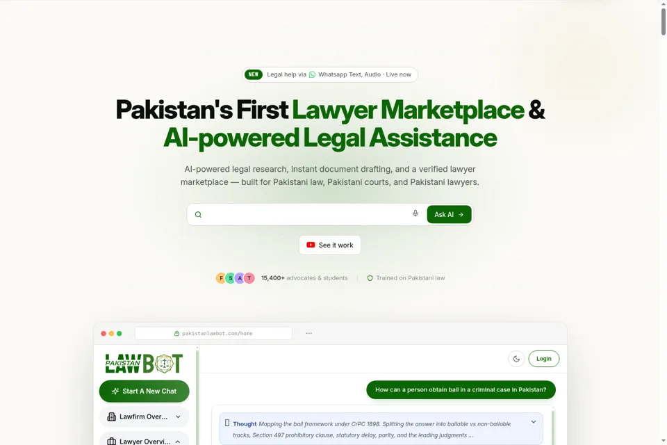 Aperçu de la landing page
