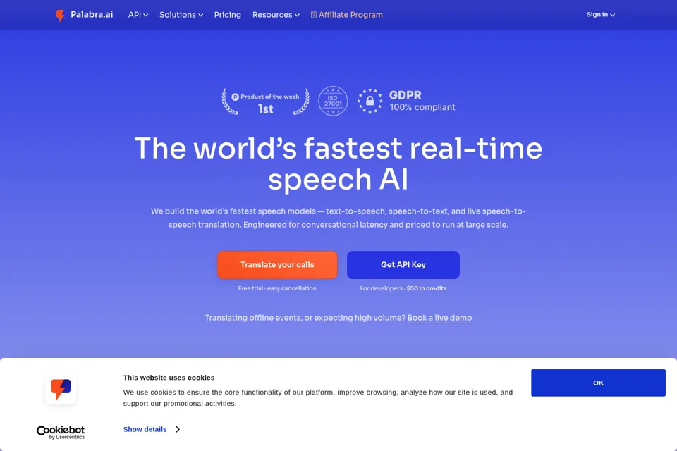 Aperçu de la landing page