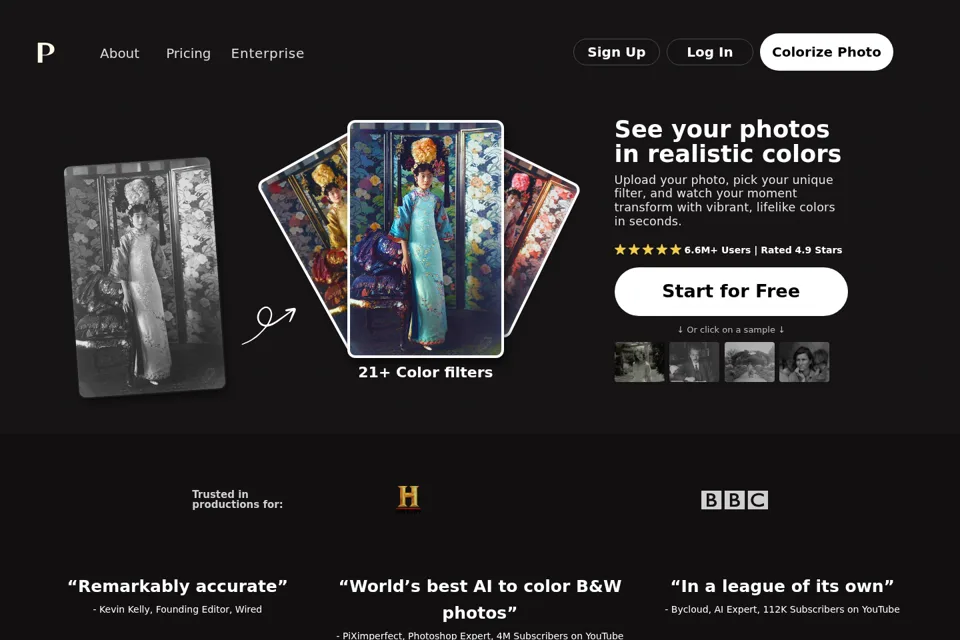 Aperçu de la landing page