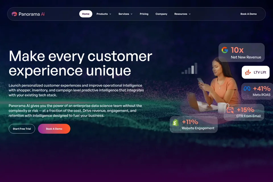 Aperçu de la landing page