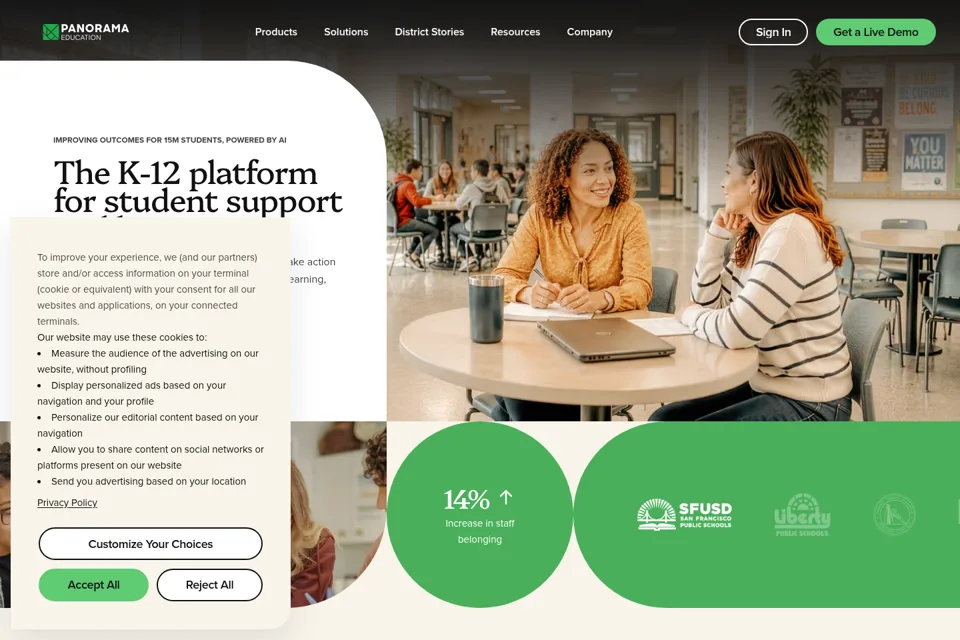 Aperçu de la landing page