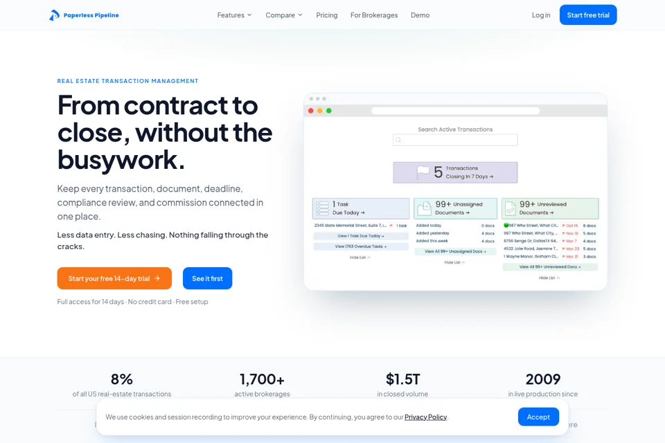 Landing page preview