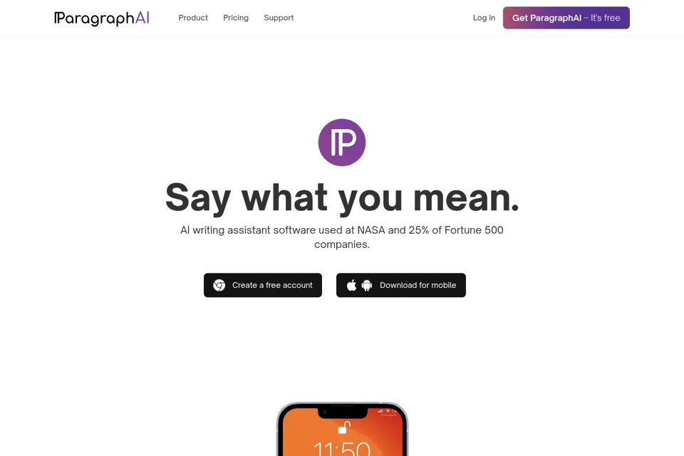 Aperçu de la landing page