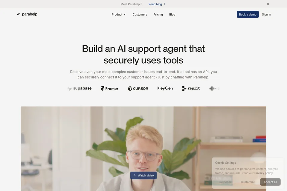 Aperçu de la landing page